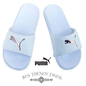 Puma Cool Cat Sport WNS Slides – Women’s Size 9 – White & Rose Gold